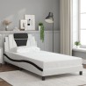 Cadre de lit avec LED sans matelas blanc et noir 100x200 cm 