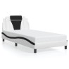 Cadre de lit avec LED sans matelas blanc et noir 100x200 cm 