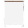 Meuble TV Blanc 110x30x40 cm Fer et bois de sapin massif 