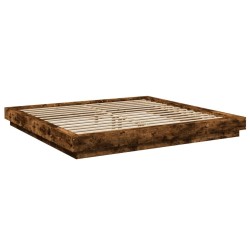 Cadre de lit sans matelas chêne fumé 200x200 cm 