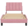 Cadre de lit sans matelas rose 90x190 cm velours 