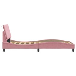 Cadre de lit sans matelas rose 90x190 cm velours 