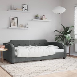 Lit de repos sans matelas gris foncé 90x190 cm tissu 