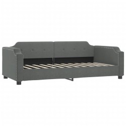 Lit de repos sans matelas gris foncé 90x190 cm tissu 