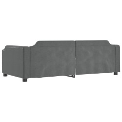 Lit de repos sans matelas gris foncé 90x190 cm tissu 