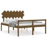 Lit pour personne âgée sans matelas marron miel bois massif 