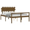 Lit pour personne âgée sans matelas marron miel bois massif 