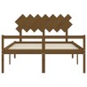 Lit pour personne âgée sans matelas marron miel bois massif 