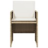 Chaises de jardin avec coussins lot de 4 beige résine tressée 