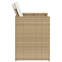 Chaises de jardin avec coussins lot de 4 beige résine tressée 