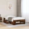 Cadre de lit sans matelas chêne fumé 100x200 cm bois ingénierie 