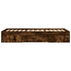 Cadre de lit sans matelas chêne fumé 100x200 cm bois ingénierie 