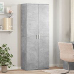 Buffet haut gris béton 70x35x180 cm bois d'ingénierie 