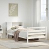 Lit bibliothèque sans matelas blanc 75x190cm bois de pin massif 