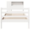 Lit bibliothèque sans matelas blanc 75x190cm bois de pin massif 