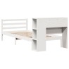 Lit bibliothèque sans matelas blanc 75x190cm bois de pin massif 