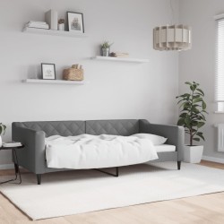 Lit de repos sans matelas gris foncé 90x190 cm tissu 
