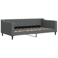 Lit de repos sans matelas gris foncé 90x190 cm tissu 