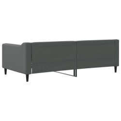 Lit de repos sans matelas gris foncé 90x190 cm tissu 