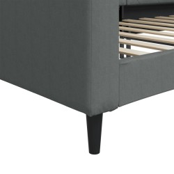 Lit de repos sans matelas gris foncé 90x190 cm tissu 