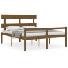 Lit pour personne âgée sans matelas marron miel bois massif 