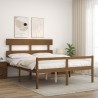 Lit pour personne âgée sans matelas marron miel bois massif 