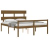 Lit pour personne âgée sans matelas marron miel bois massif 
