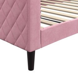 Lit de repos rose 100x200 cm velours 