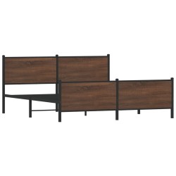 Cadre de lit en métal sans matelas chêne marron 200x200 cm 