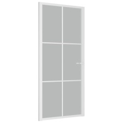 Porte intérieure 93x201,5 cm Blanc Verre mat et aluminium 