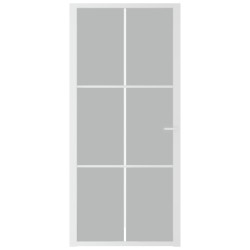 Porte intérieure 93x201,5 cm Blanc Verre mat et aluminium 