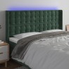Tête de lit à LED Vert foncé 183x16x118/128 cm Velours 