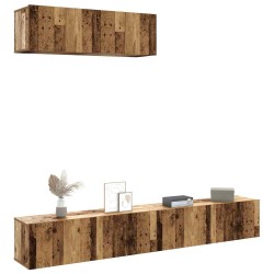 Meubles TV muraux 3 pcs vieux bois 100x30x30 cm bois ingénierie 