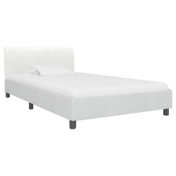 Cadre de lit Blanc Similicuir 100 x 200 cm 