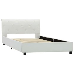 Cadre de lit Blanc Similicuir 100 x 200 cm 