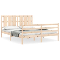 Cadre de lit sans matelas bois massif 
