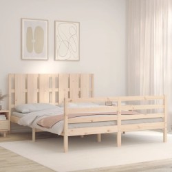 Cadre de lit sans matelas bois massif 