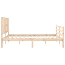 Cadre de lit sans matelas bois massif 