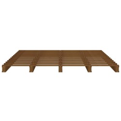 Lit de palette sans matelas marron miel 120x200 cm bois massif 