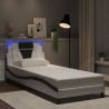 Cadre de lit avec LED sans matelas blanc et noir 90x200 cm 