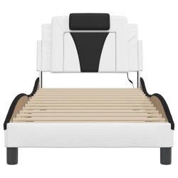 Cadre de lit avec LED sans matelas blanc et noir 90x200 cm 