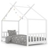 Cadre de lit d'enfant Blanc Bois de pin massif 80x160 cm 