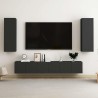 Ensemble de meubles TV 5 pcs Noir Bois d'ingénierie 