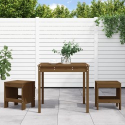 Ensemble de bistrot de jardin 3 pcs marron miel bois pin massif 