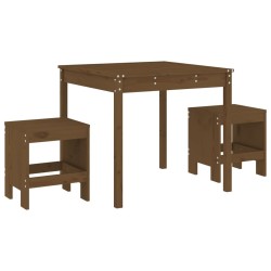 Ensemble de bistrot de jardin 3 pcs marron miel bois pin massif 