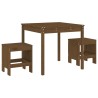 Ensemble de bistrot de jardin 3 pcs marron miel bois pin massif 