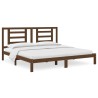 Cadre de lit sans matelas marron miel 200x200cm bois pin massif 