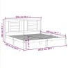 Cadre de lit sans matelas marron miel 200x200cm bois pin massif 