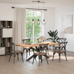 Pied de table à manger en forme d'araignée noir 150 x 78 x (72-73) cm en acier 