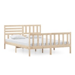 Cadre de lit sans matelas bois massif 
